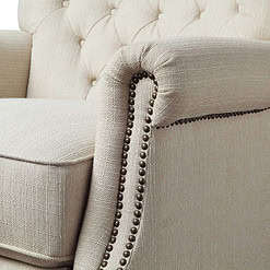 Better Homes & Gardens Tufted Push Back Recliner, Beige Fabric Upholstery