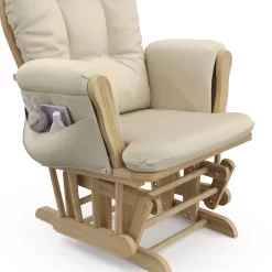 Storkcraft Hoop Infant Nursery Glider and Ottoman, Natural with Beige