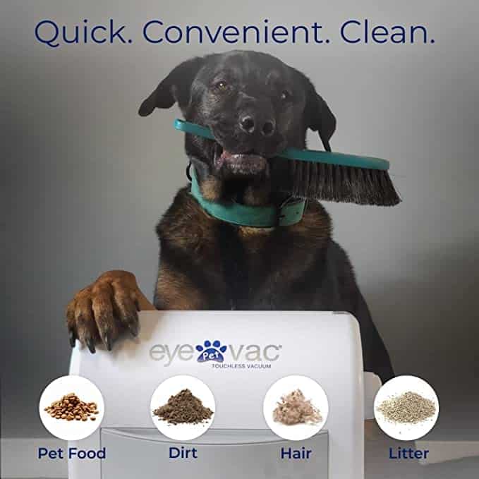 EyeVac Pet Touchless Vacuum Automatic Dustpan - Ultra Fast & Powerful, 1400 Watt (White)