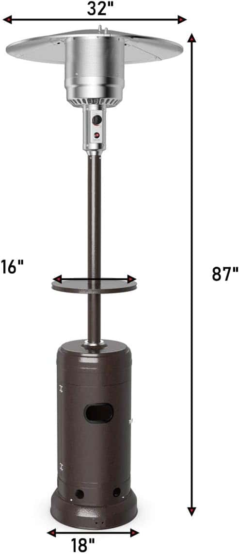 Tangkula 48,000 BTU Propane Patio Heater with Wheels, Outdoor Heaters for Patio