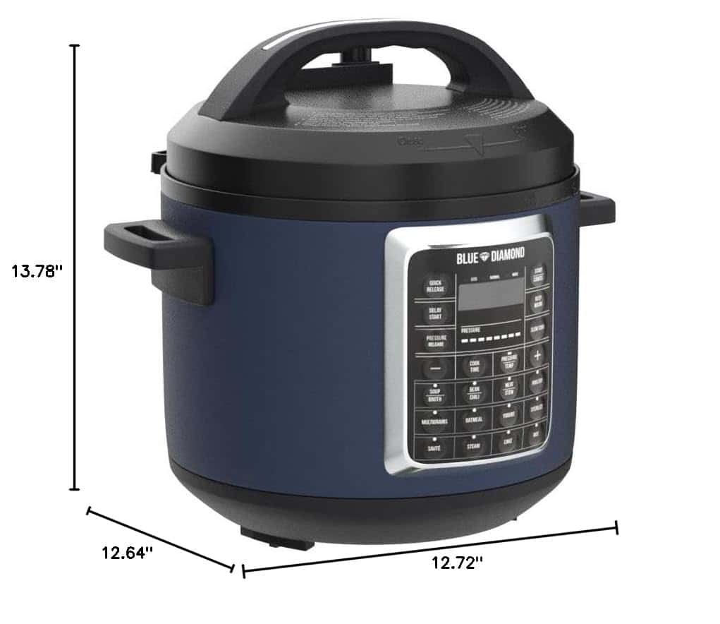 Blue Diamond Ceramic Nonstick, 16-in-1 6QT Electric Pressure Cooker, Dishwasher Safe Pot, PFAS-Free, Blue