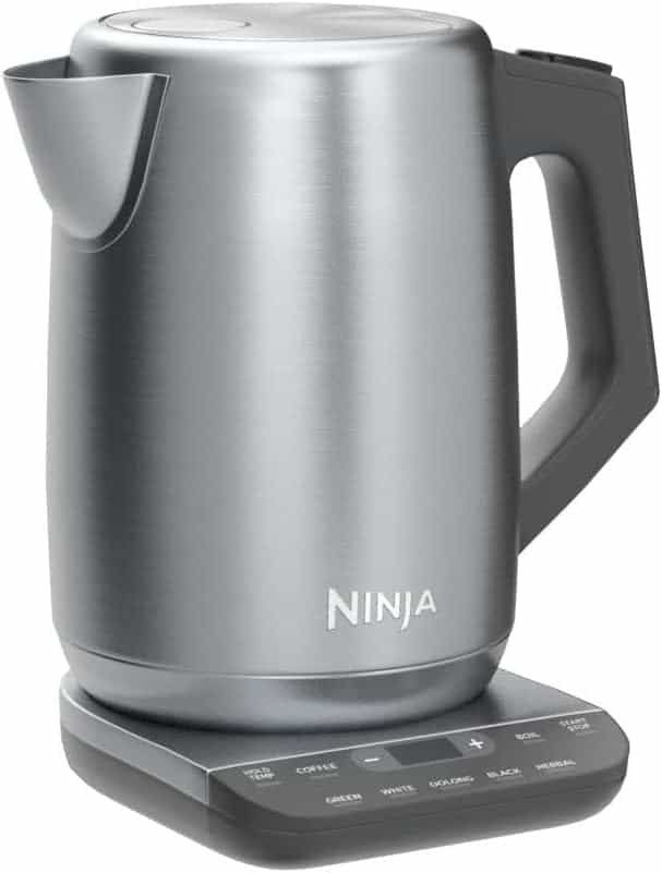 Ninja KT200 Precision Temperature Electric Kettle, 1500 watts, BPA Free, Stainless, 7-Cup Capacity, Hold Temp Setting, Silver