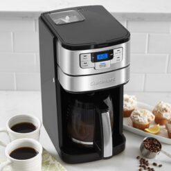 Cuisinart DGB-400 Automatic Grind and Brew 12-Cup Coffeemaker with 1-4 Cup Setting and Auto-Shutoff, Black/Stainless Steel