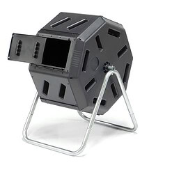 FCMP Outdoor IM2000 Tumbling Composter Canadian, Outdoor Rotating Compost Tumbler Bin, 22 Gallon