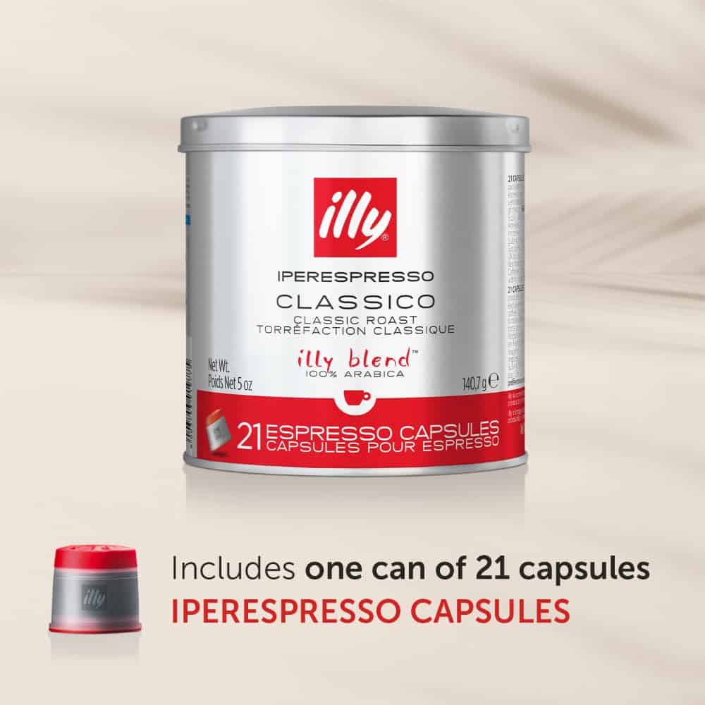 illy Coffee iperEspresso Capsules, Single-Serve Coffee Capsules & Pods, Classico Medium Roast with Notes of Caramel, 21 Count