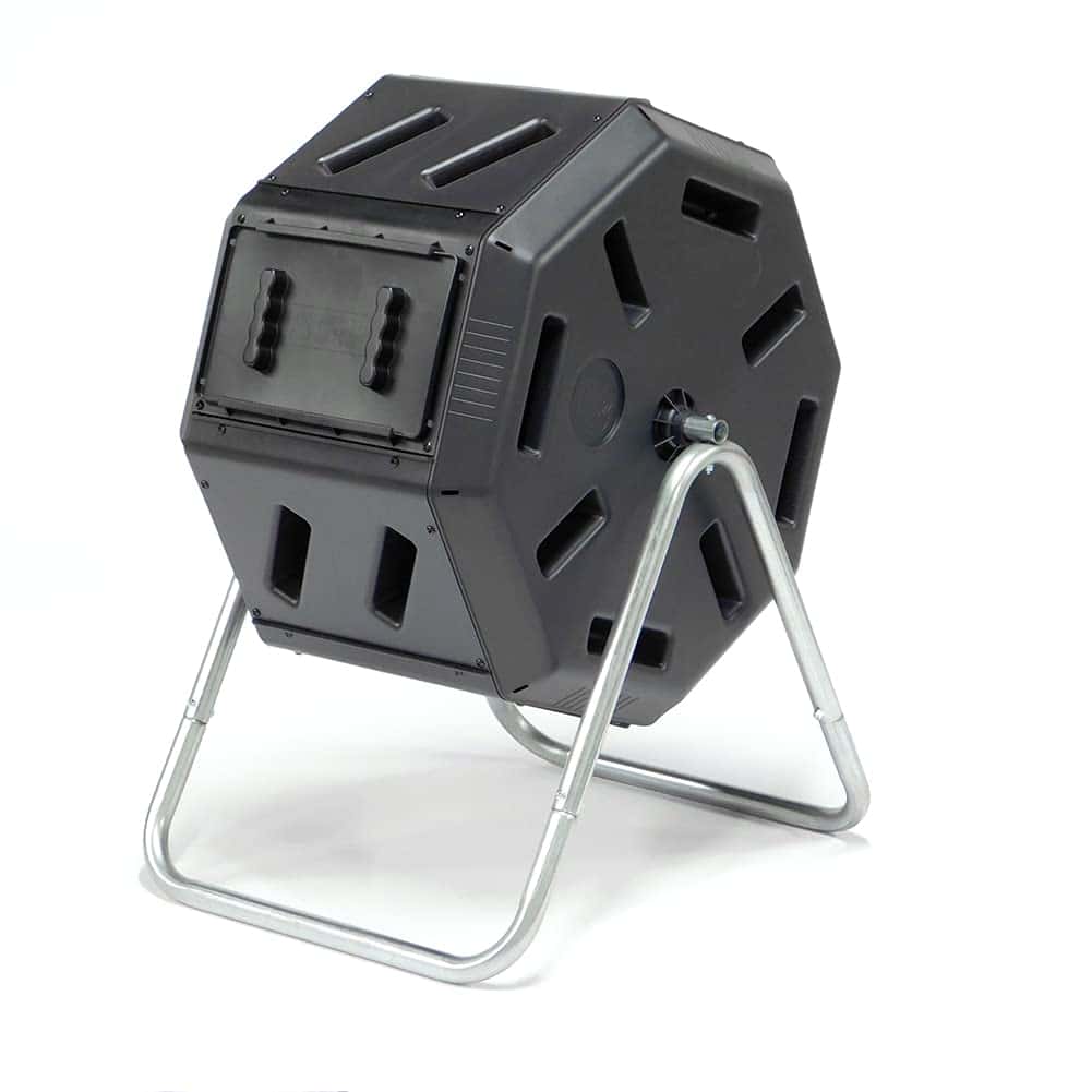 FCMP Outdoor IM2000 Tumbling Composter Canadian, Outdoor Rotating Compost Tumbler Bin, 22 Gallon