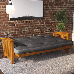 DHP Kali 6 Inch Thermobonded High Density Polyester Fill Futon Mattress, Full, Gray Microfiber