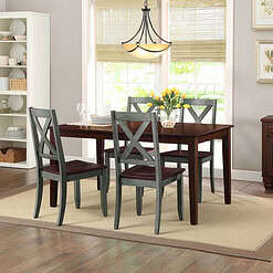 Better Homes & Gardens Maddox Crossing Dining Chairs, Set of 2, Dark Seafoam Finish