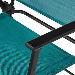 Mainstays Greyson Steel and Sling Folding Outdoor Patio Armchair - Set of 2, Teal