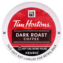 Tim Hortons Dark Roast K-Cup Coffee Pods for Keurig Brewers, Recyclable, 72 Ct