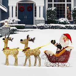 National Tree Company 33-in Santa Free Standing Decoration with White LED Lights