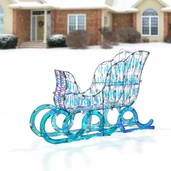 National Tree Company 26-in Sleigh Free Standing Decoration with White LED Lights