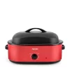 AROMA 18Qt. Roaster Oven with High-Dome Lid, Red