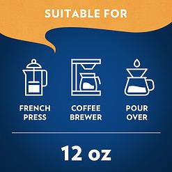 Lavazza Costiera Gran Aroma Ground Coffee 6 Bags of 12oz, Light Roast, Smooth and Aromatic Taste, Package May Vary
