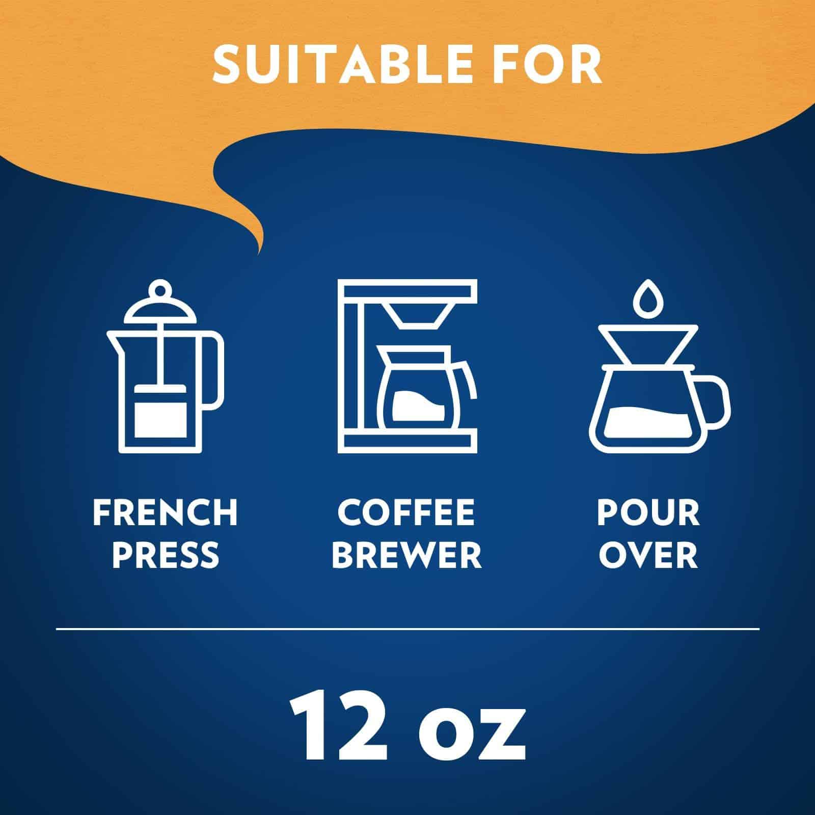 Lavazza Costiera Gran Aroma Ground Coffee 6 Bags of 12oz, Light Roast, Smooth and Aromatic Taste, Package May Vary