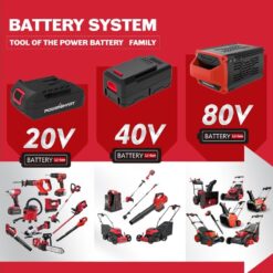 PowerSmart 80V MAX Cordless Snow Blower, 21-Inch Single Stage with 6.0Ah Battery and Charger (DB2801RB)
