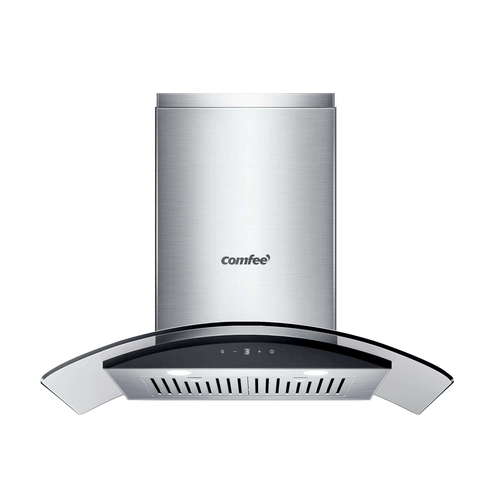 COMFEE Curved Glass Range Hood 30 Inch 450 CFM 3 Speed Gesture Sensing (CVG30W9AST)