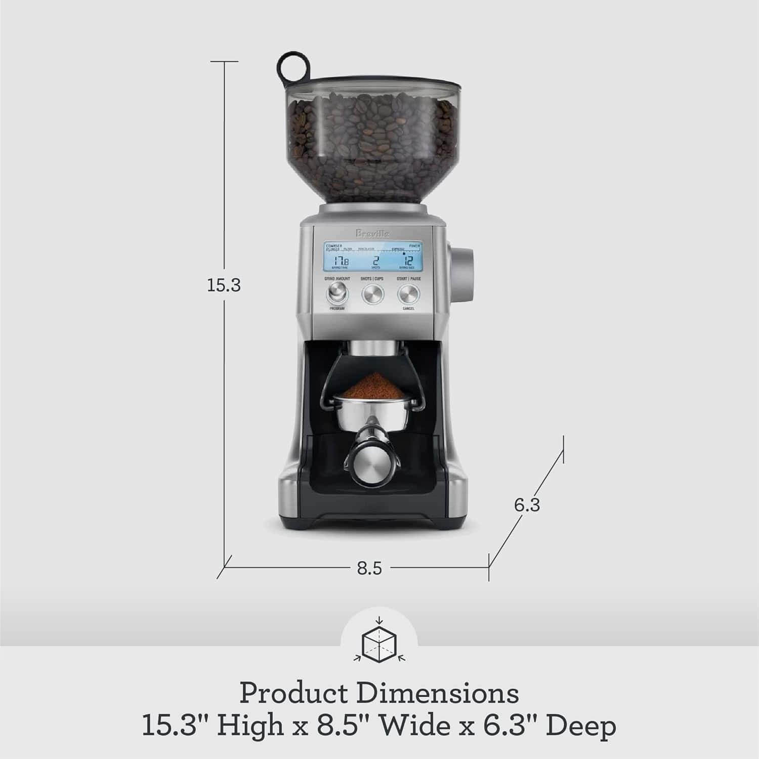Breville - the Smart Grinder Pro 12-Cup Coffee Grinder - Stainless Steel