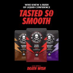 Death Wish Coffee Co. Medium Roast Single Serve Pods - Lighter Blend of Bold Arabica & Robusta Beans (50 Count)