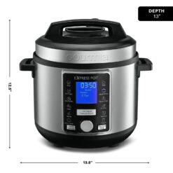 Gourmia GPC965 Digital Multi-Functional Pressure Cooker - Automatic Pressure Release-Adjustable Control, Silver & Black