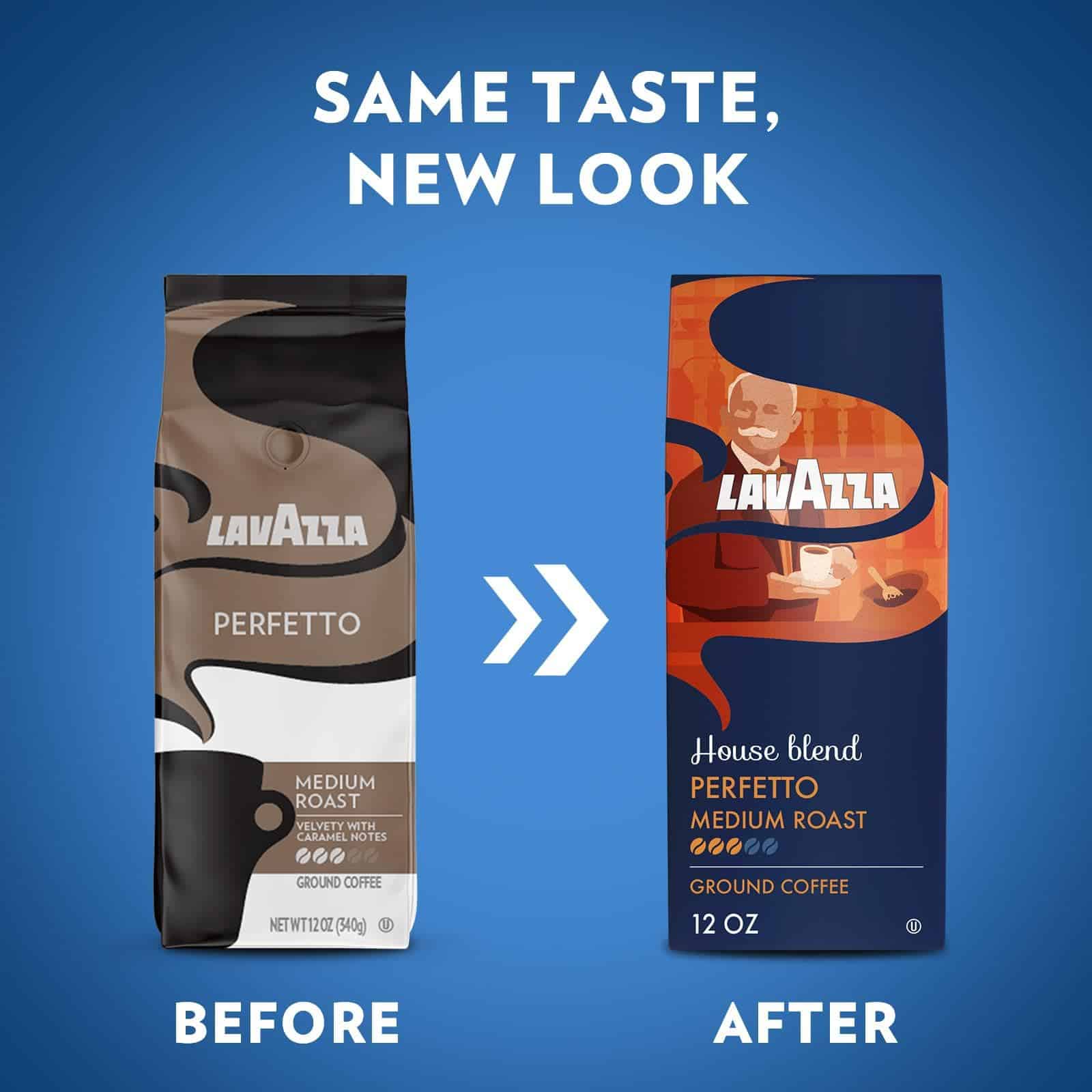 Lavazza House Blend Perfetto Ground Coffee 6 Bags of 12oz, Medium Roast, Full-bodied, Intensity 3/5, Arabica, Package May Vary