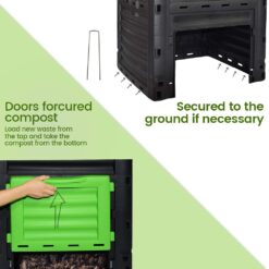 EJWOX Garden Compost Bin from BPA Free Material, 80 Gallon(300 L), Easy Assembling, Large Capacity, Fast Creation of Fertile Soil