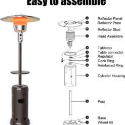 Tangkula 48,000 BTU Propane Patio Heater with Wheels, Outdoor Heaters for Patio