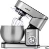 CUSIMAX 6.5QT Stainless Steel Mixer 6-Speeds Tilt-Head Dough Mixers for Baking, Silver