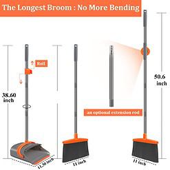 Broom and Dustpan Set for Home, Broom and Dustpan Combo for Office (Gray & Orange)