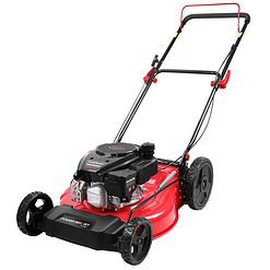 PowerSmart 21 in. Gas Lawn Mower, 144cc 2-in-1 Mulching Push Mower with 6-Positions Height Adjustment, High Rear Wheels