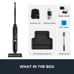Eureka NEW400 Cordless Wet Dry One Hard Floor Cleaner with Self System, Vacuum Mop for Multi-Surfaces, Black, 8 lbs