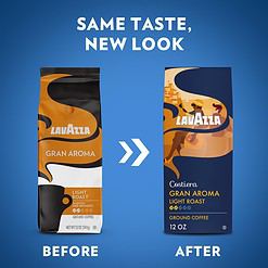 Lavazza Costiera Gran Aroma Ground Coffee 6 Bags of 12oz, Light Roast, Smooth and Aromatic Taste, Package May Vary