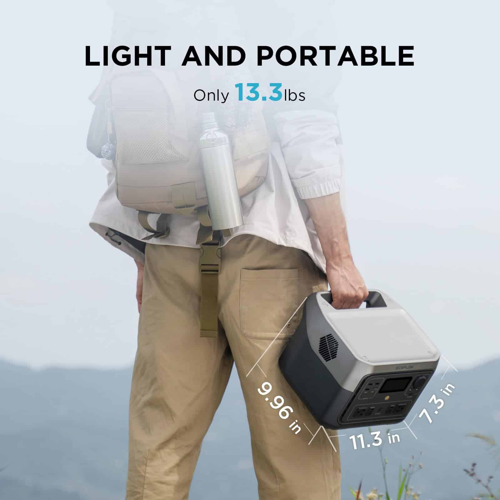 EF ECOFLOW Portable Power Station RIVER 2 Max 500, 499Wh LiFePO4 Battery/ 1 Hour Fast Charging