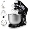 CUSIMAX Dough Mixer Tilt-Head Electric Mixer with 5-Quart Stainless Steel Bowl, Dough Hook, Mixing Beater and Whisk, Splash Guard, Black
