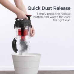 Eureka Bagless Canister Vacuum Cleaner, Lightweight Vac for Carpets and Hard Floors, Red