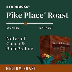 Starbucks Pike Place Roast K-Cups for Keurig, 1 Count (Pack of 72)