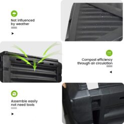 EJWOX Garden Compost Bin from BPA Free Material, 80 Gallon(300 L), Easy Assembling, Large Capacity, Fast Creation of Fertile Soil