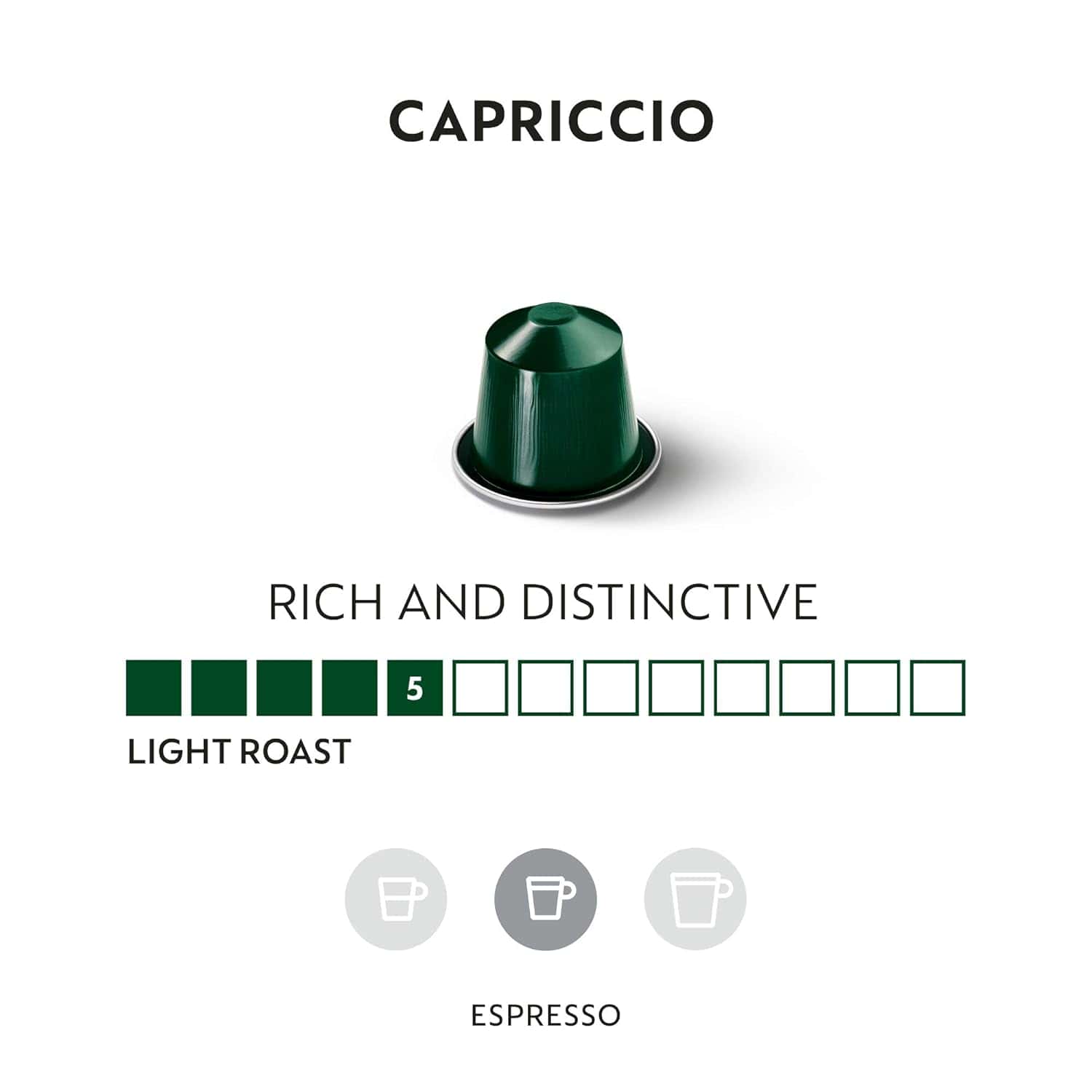 Nespresso Capsules Original Line, Capriccio, Medium Roast Espresso Coffee, 50 Count Coffee Pods