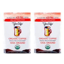 Tyler’s Acid Free Organic Ground Coffee - Arabica Full Flavor Decaffeinated 12 oz (Pack of 2)