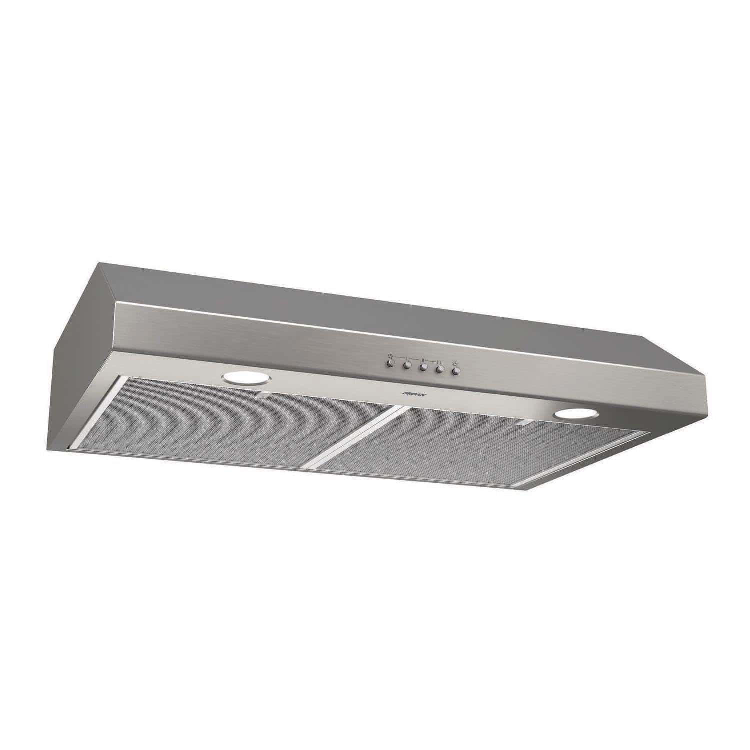 Broan-NuTone BCSQ130SS Three-Speed Glacier Under-Cabinet Range Hood with LED Lights ADA Capable, 30-Inch, Stainless Steel