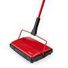 Casabella Electrostatic Floor And Carpet Sweeper, Non-Electric Vacuum Broom and Hand Push Floor Sweeper, Red