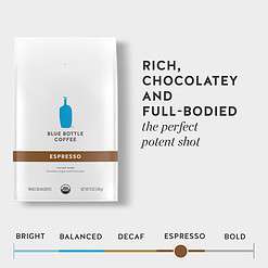 Blue Bottle Whole Bean Organic Coffee, Espresso, Dark Roast, 12 Ounce bag (Pack of 6)