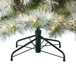 Holiday Living 7.5-ft Flocked Snowy Berkshire Pre-lit LED Artificial Christmas Tree