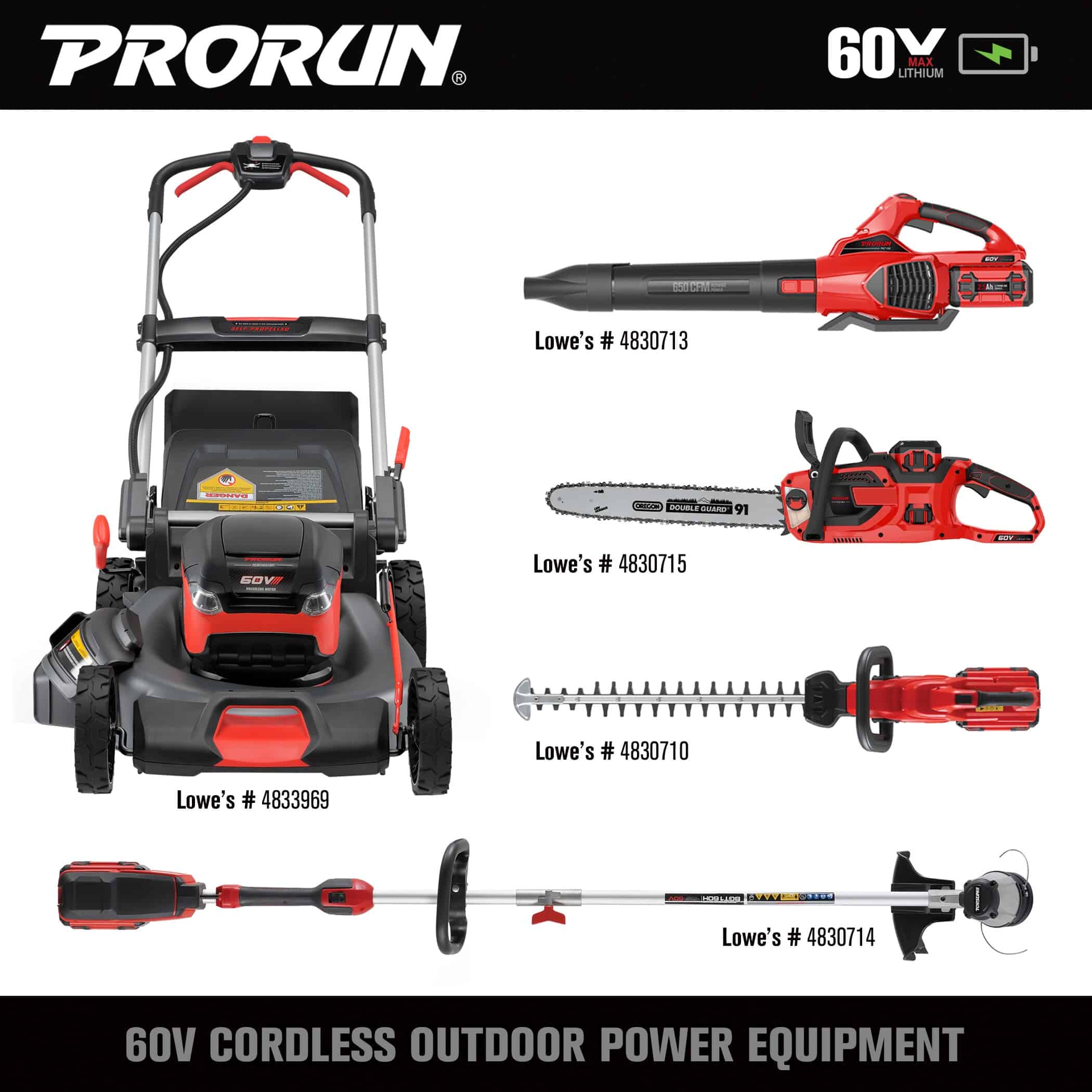 PRORUN PCS160H 60-volt Max 16-in Battery 5 Ah Chainsaw (Battery and Charger Included)