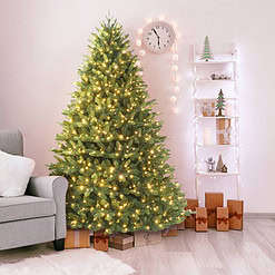 Holiday Living 7.5-ft Everett Fraser Fir Pre-lit LED Artificial Christmas Tree