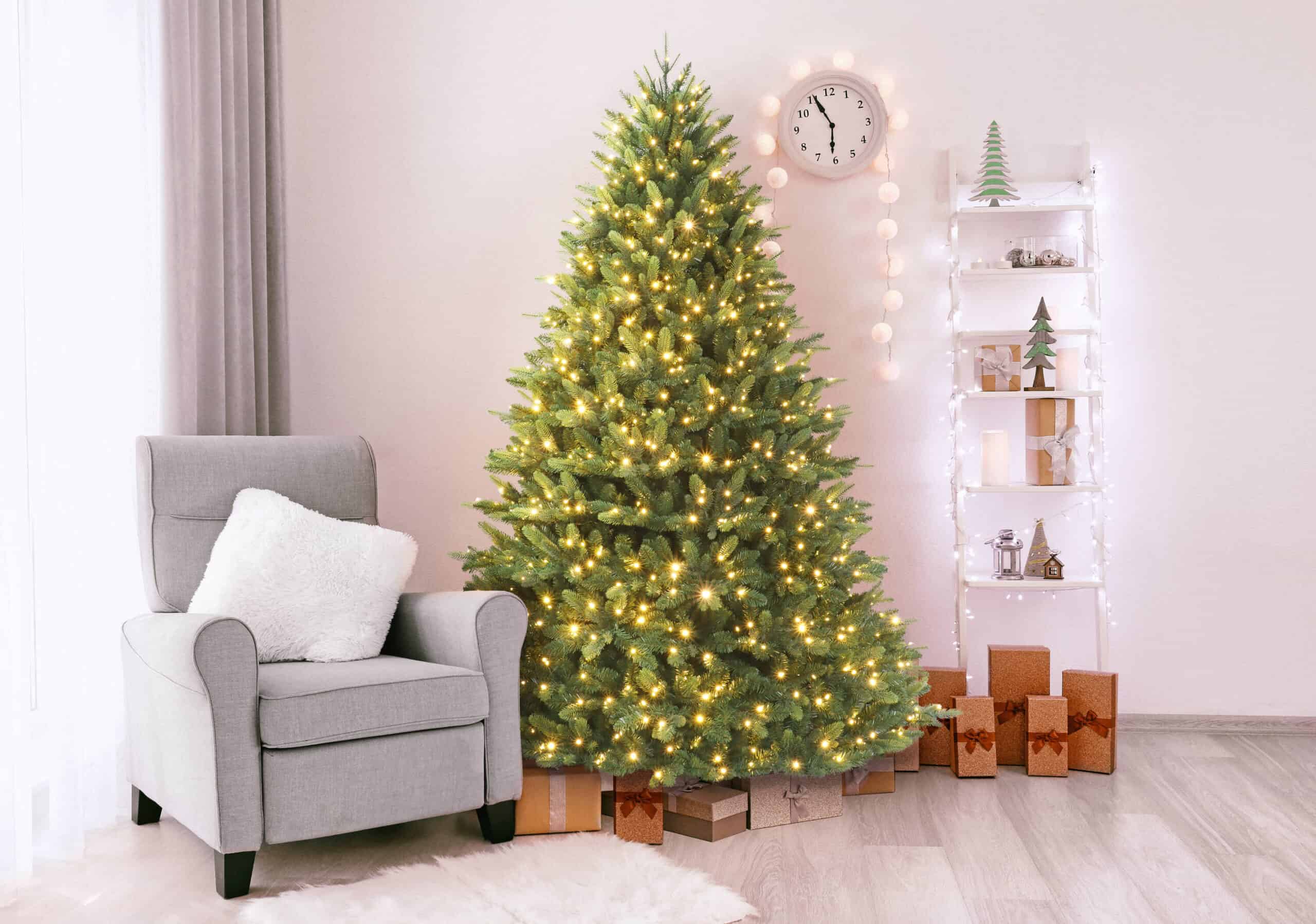 Holiday Living 7.5-ft Everett Fraser Fir Pre-lit LED Artificial Christmas Tree