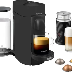 De'Longhi - Nespresso Vertuo Plus Deluxe Coffee and Espresso Maker with Aeroccino Milk Frother - Matte Black