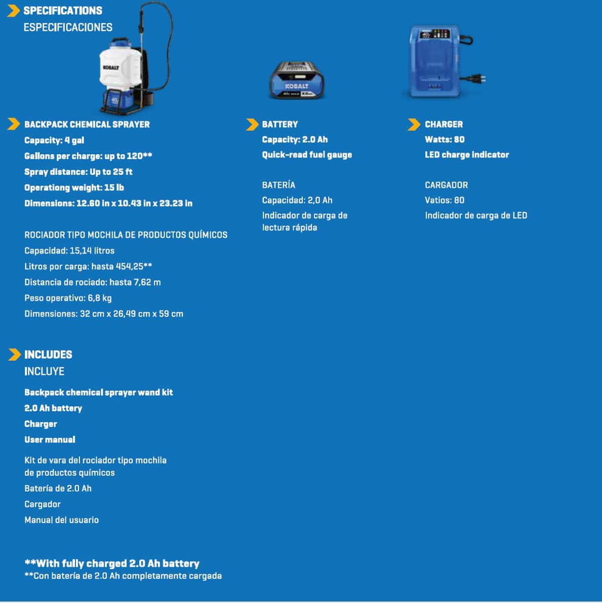 Kobalt 4-Gallon 40-volt Battery Operated Plastic Backpack Sprayer Battery and Charger Included - Image 3