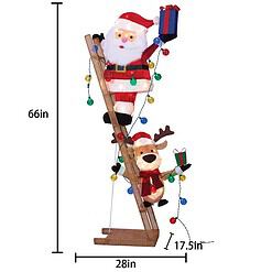 Holiday Living 5.5-ft Lighted Santa and Moose on Ladder Decoration