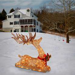 National Tree Company 27-in Reindeer Free Standing Decoration with White LED Lights